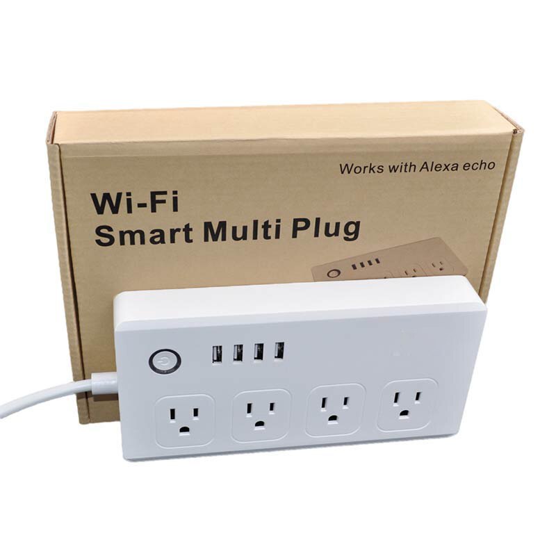 UseeLink Wi-Fi Smart Power Strip – 4 AC Outlets & 4 USB Ports