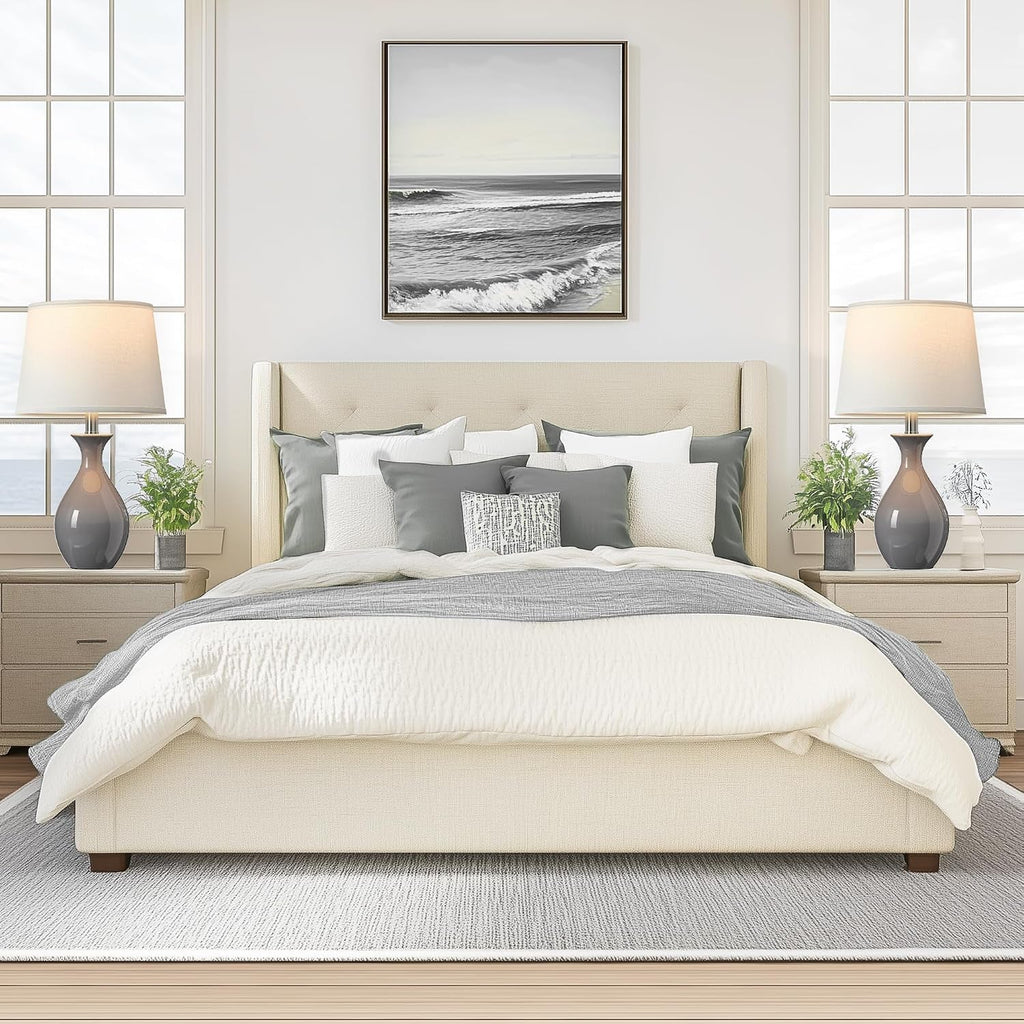 Contemporary Ceramic Bedroom Nightstand Lamps Set