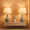 Contemporary Ceramic Bedroom Nightstand Lamps Set