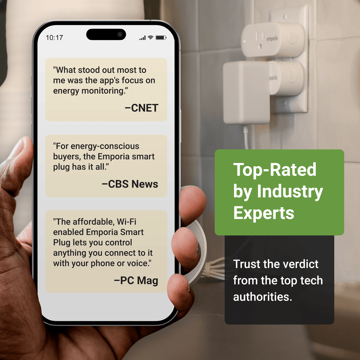 Emporia Smart Plug Energy Monitor 4-Pack WiFi Smart Outlets 10A 1800W Real-Time Energy Tracking