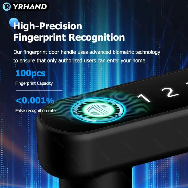 Tuya Smart Fingerprint Door Handle – Keyless BLE Biometric Lock