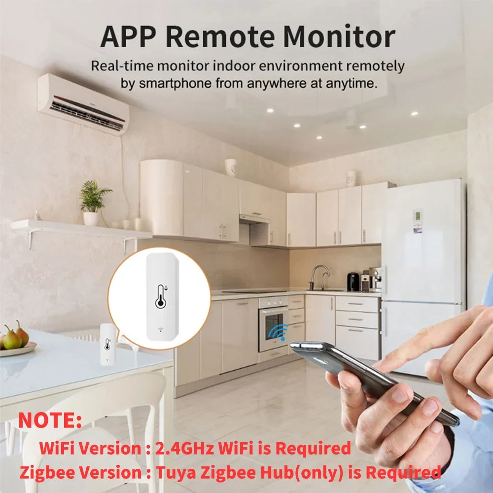 Tuya Indoor Temperature & Humidity Sensor – Wi-Fi or Zigbee