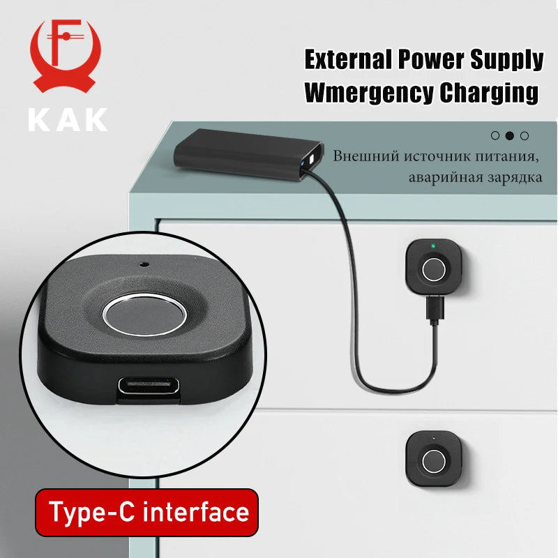 KAK Elite Fingerprint Cabinet Lock (Black)