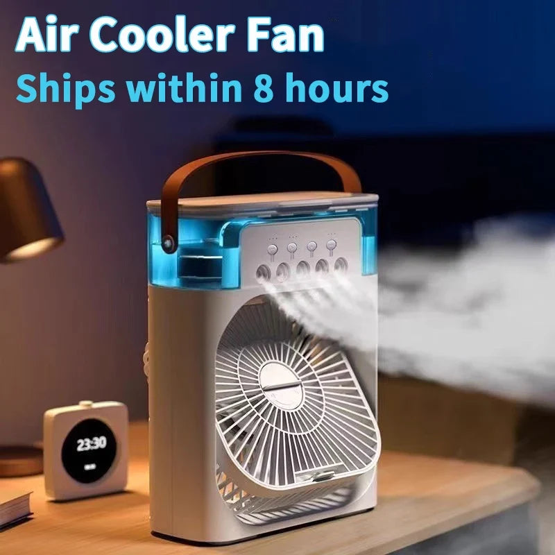 Portable USB Air Cooler & Humidifier with LED Light