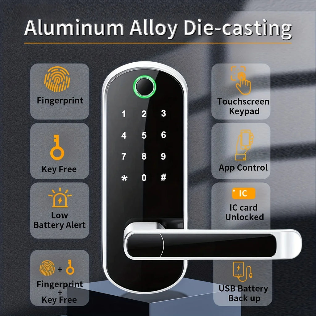 WiFi Fingerprint Smart Door Lock – Remote App Control