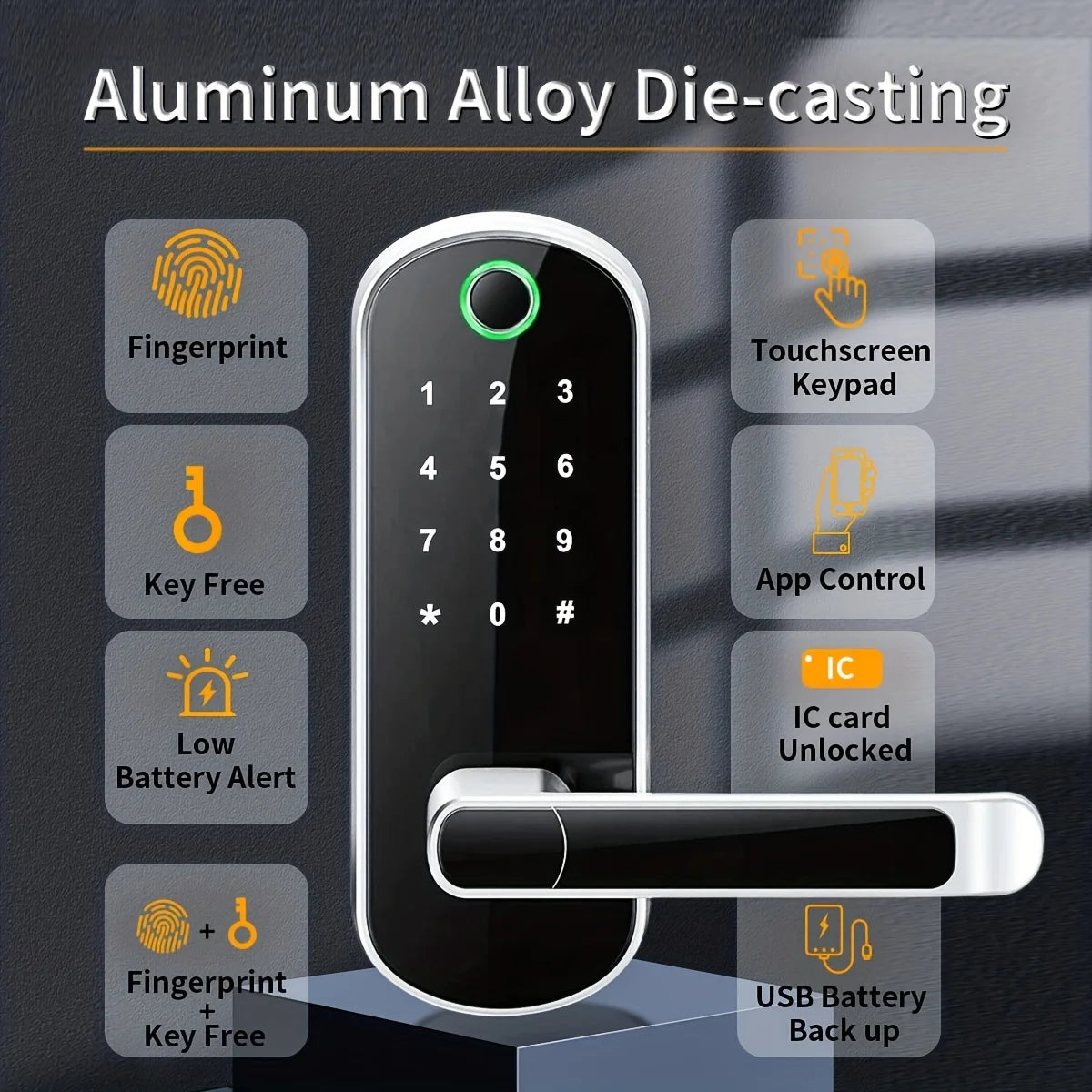 WiFi Fingerprint Smart Door Lock – Remote App Control