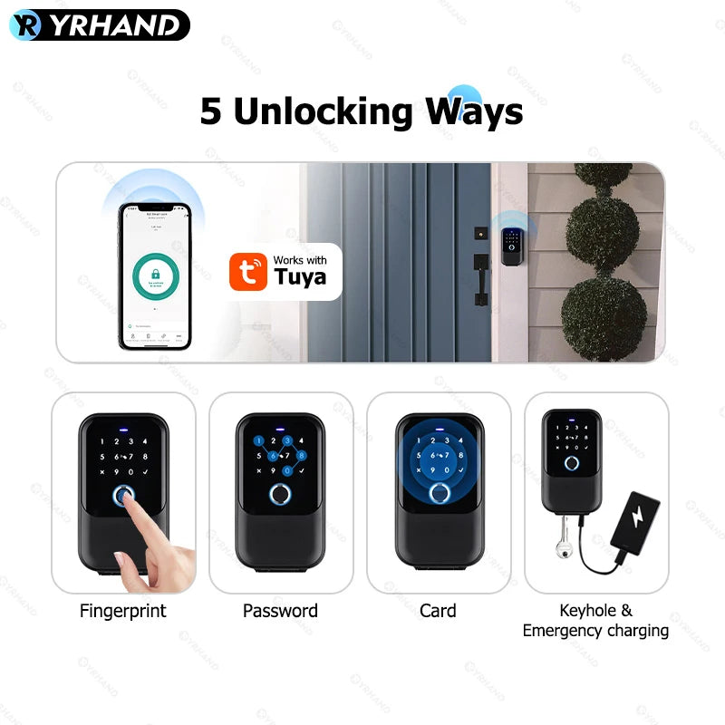 Tuya TTLock Smart Door Lock – Fingerprint & RFID Access