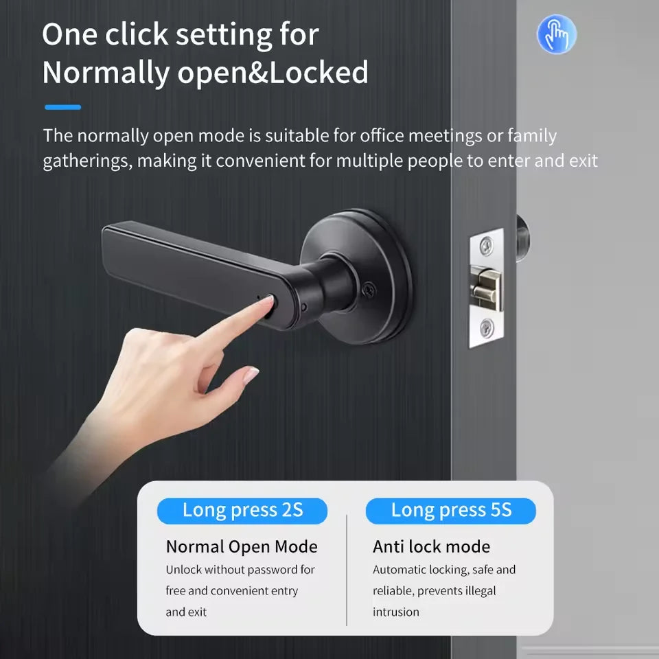 TTLock Fingerprint Smart Door Lock – Keyless App Control