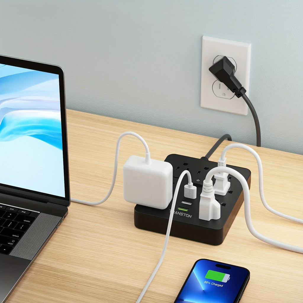 9-Outlet Power Strip with 3 USB Ports & 3 m Cord