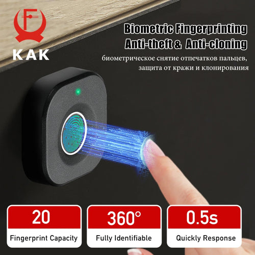 KAK Elite Fingerprint Cabinet Lock (Black)