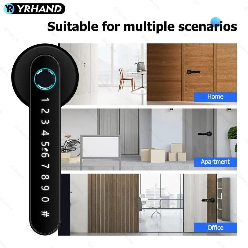Tuya Smart Fingerprint Door Handle – Keyless BLE Biometric Lock
