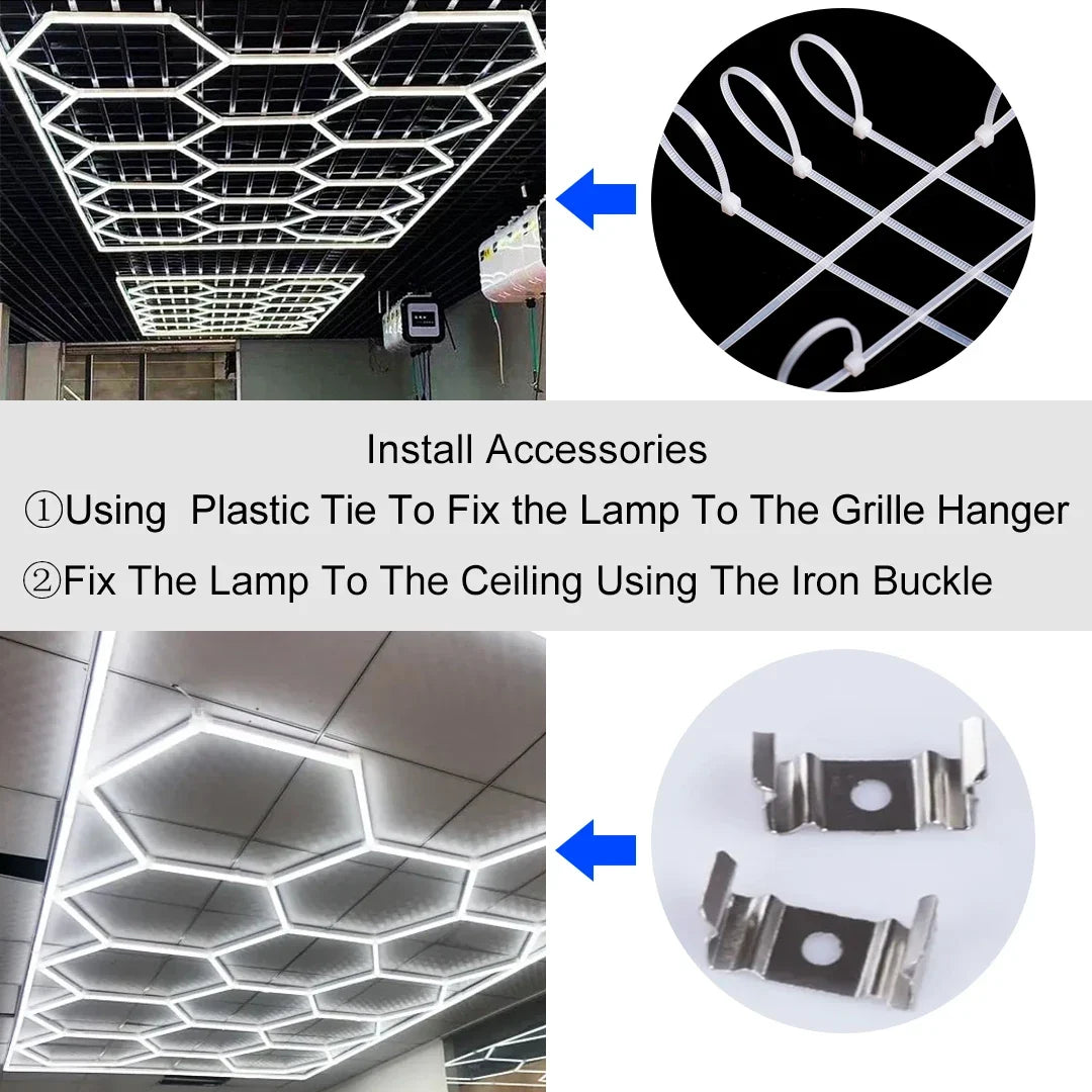 Hexagon LED Garage Ceiling Light 6500K