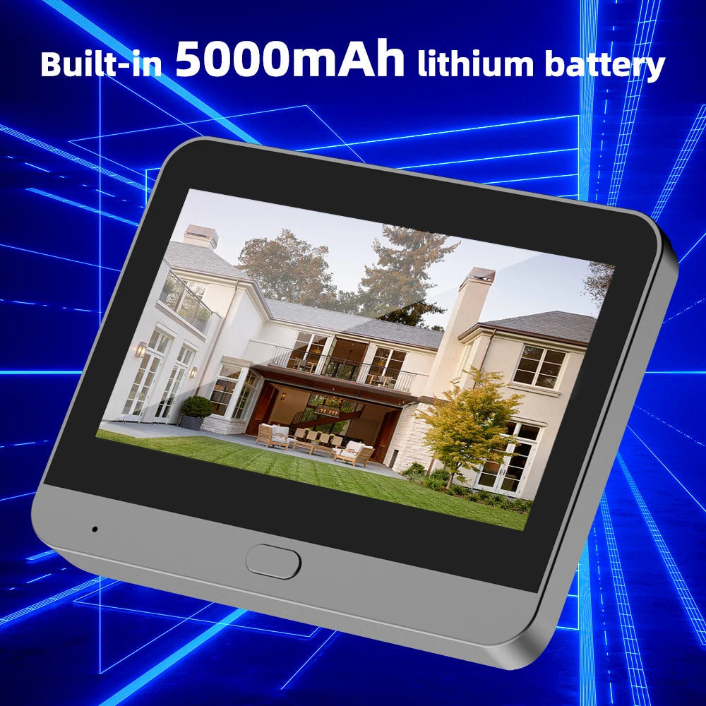 3MP Smart Life Tuya 1080P WiFi Door Bell Eye Peephole Camera 5000mAh