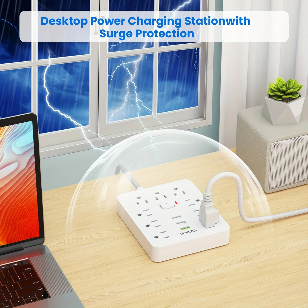 9-Outlet Power Strip with 3 USB Ports & 3 m Cord