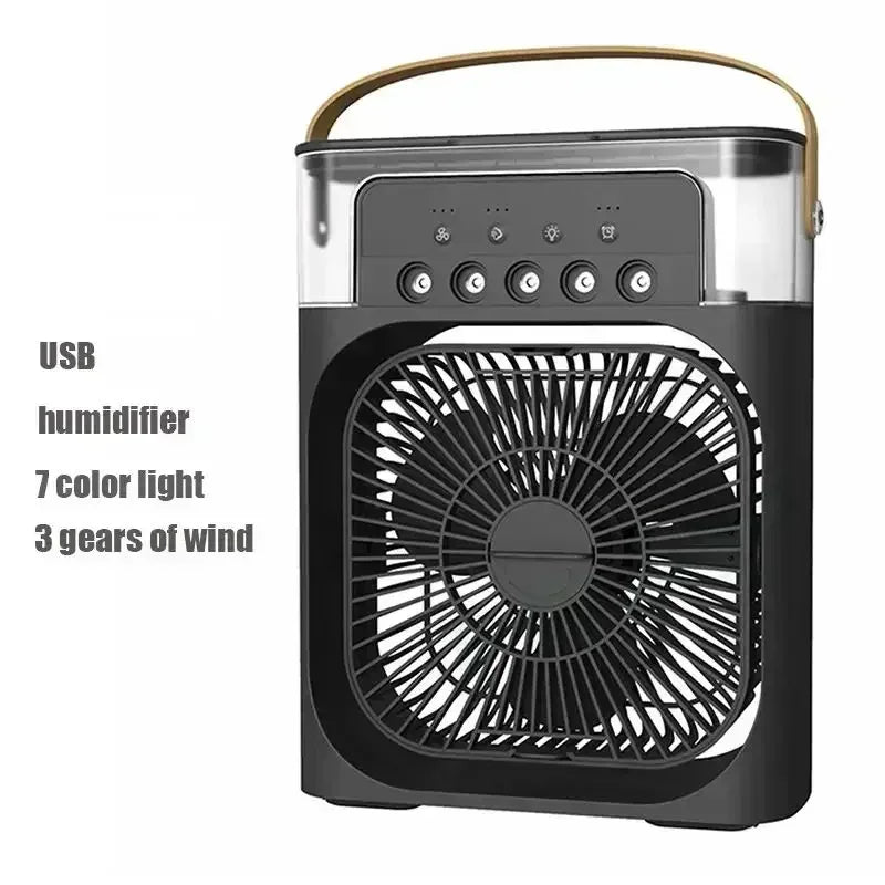 Portable USB Air Cooler & Humidifier with LED Light