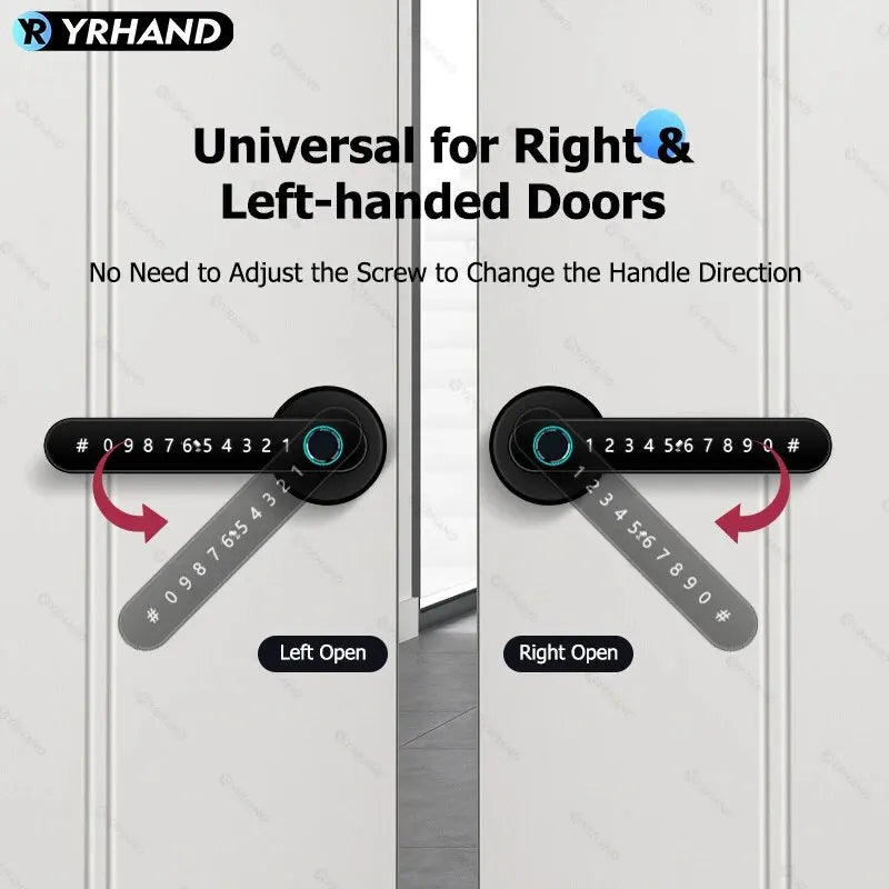 Tuya Smart Fingerprint Door Handle – Keyless BLE Biometric Lock